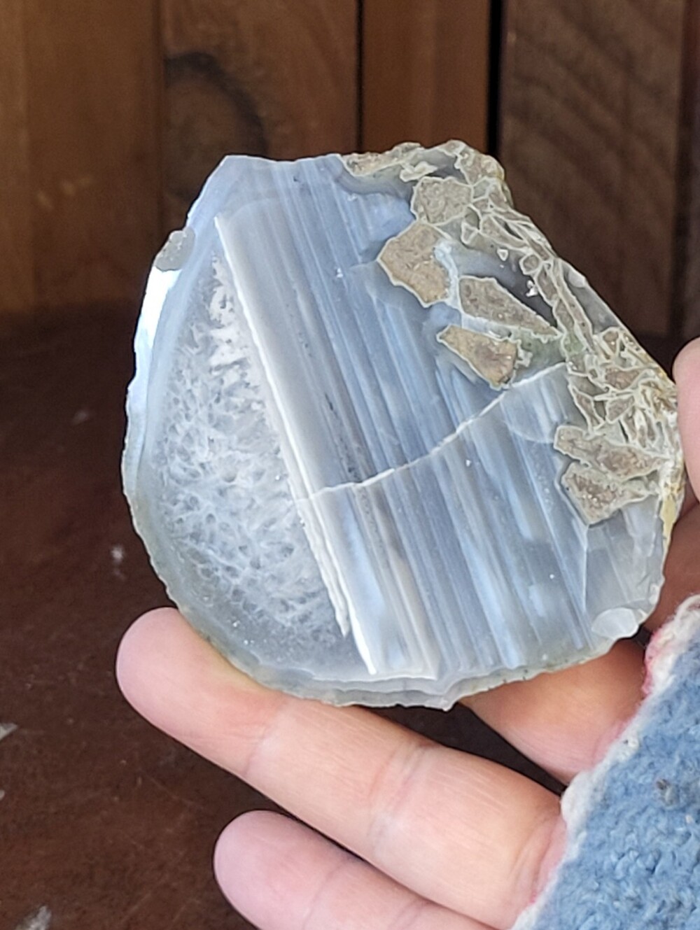 Blue-Gray Agate Display Stone